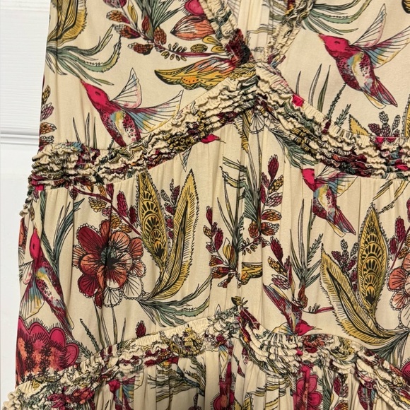 Free People Floral Tunic in Red and Cream - Picture 4 of 7